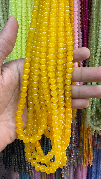 Jelly Round Beads Strand – 100 Beads Per Strand for Jewelry Making