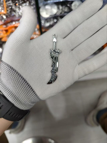 Premium Sliver  sword Shape Metal Pendant for Jewellery & Keychains |