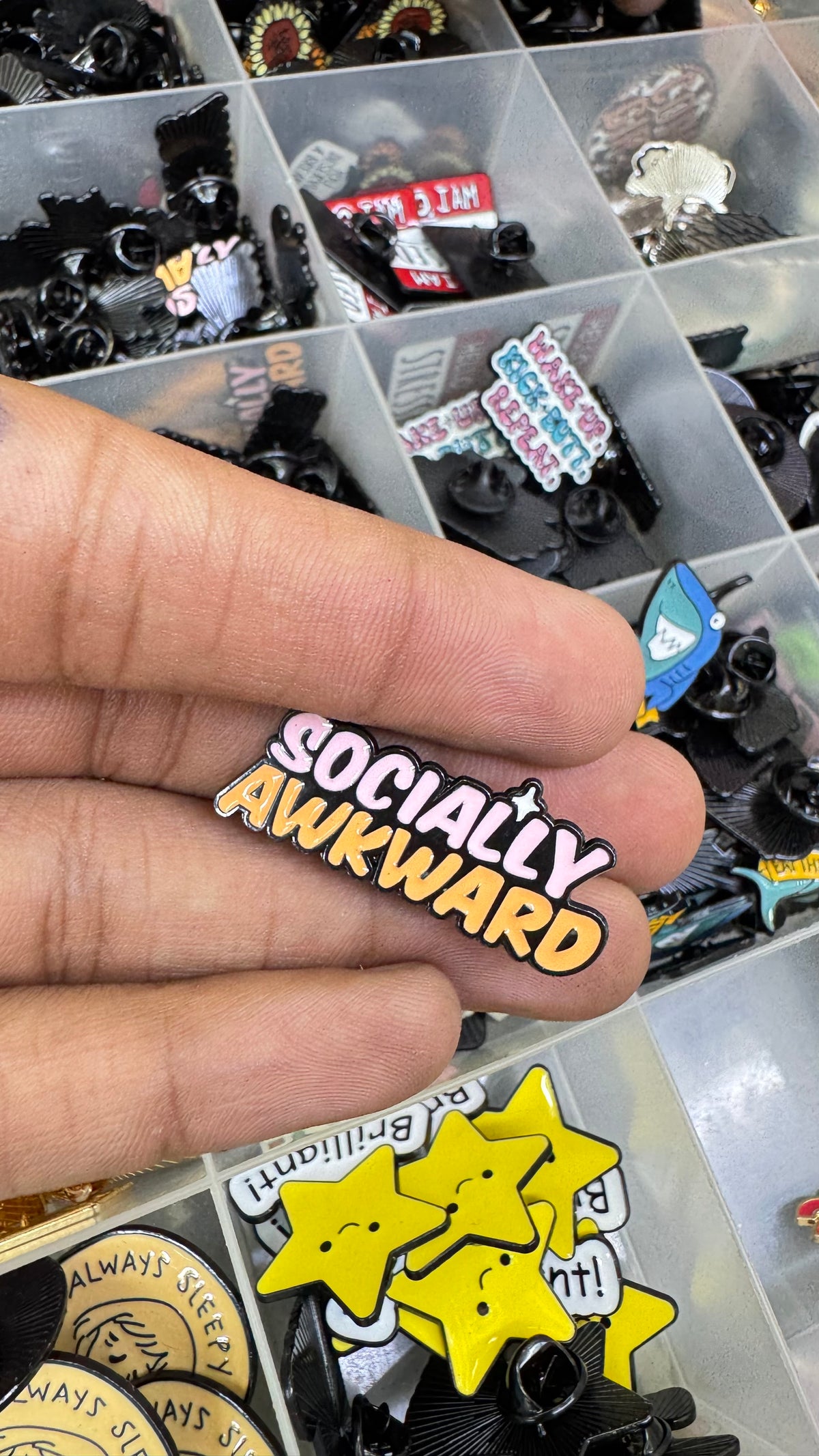 SOCIALLY AWKWARD Brooch Pin for imatation jewellery