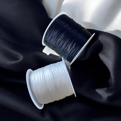 Black & White Elastic Thread for Jewellery Making | Stretch Cord for Beads | Century Fancy Beads