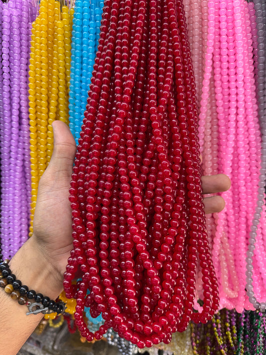 Jelly Round Beads Strand – 100 Beads Per Strand for Jewelry Making