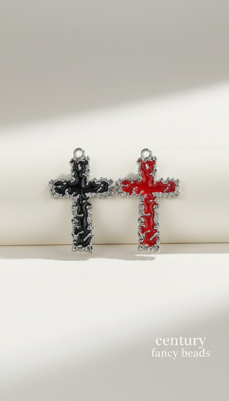 Premium Sliver CROSS  Shape Metal Pendant for Jewellery & Keychains |