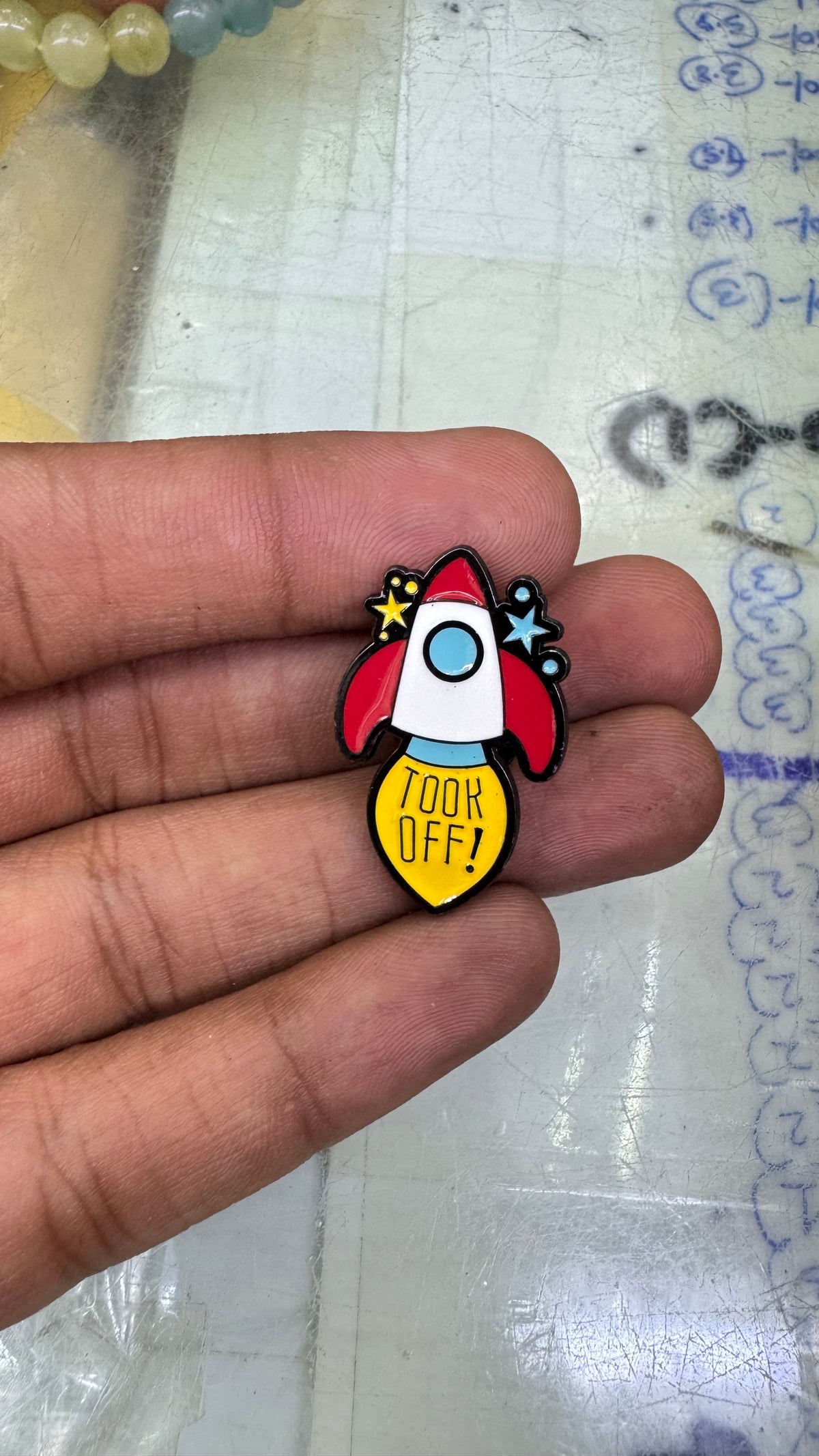 SPACE ROCKET Enamel Lapel Pin imatation jewellery