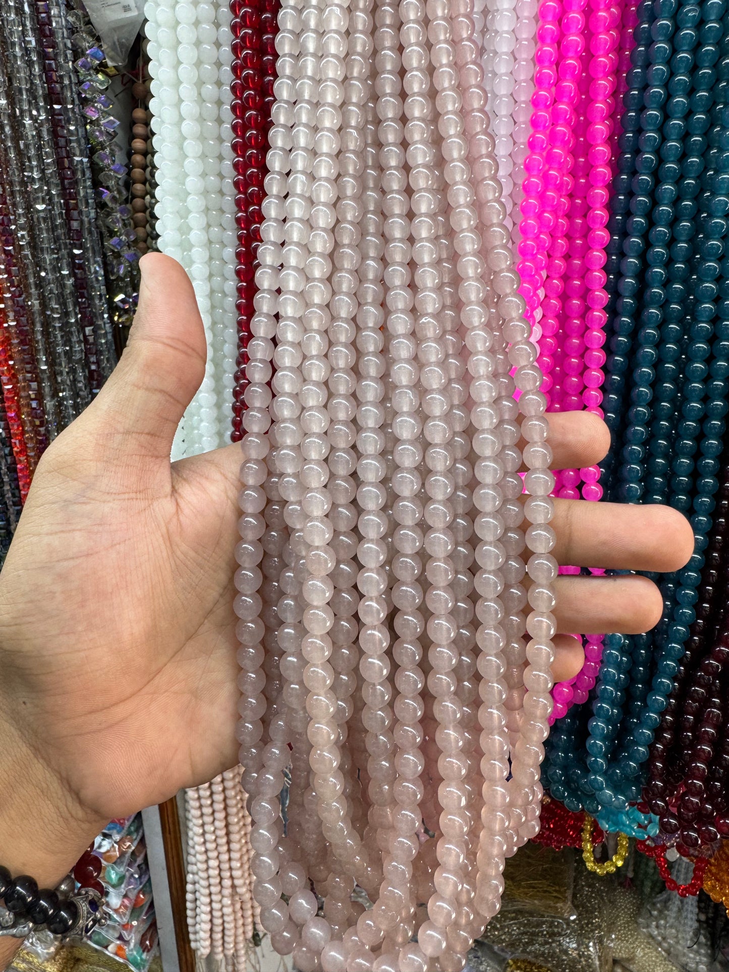 Jelly Round Beads Strand – 100 Beads Per Strand for Jewelry Making