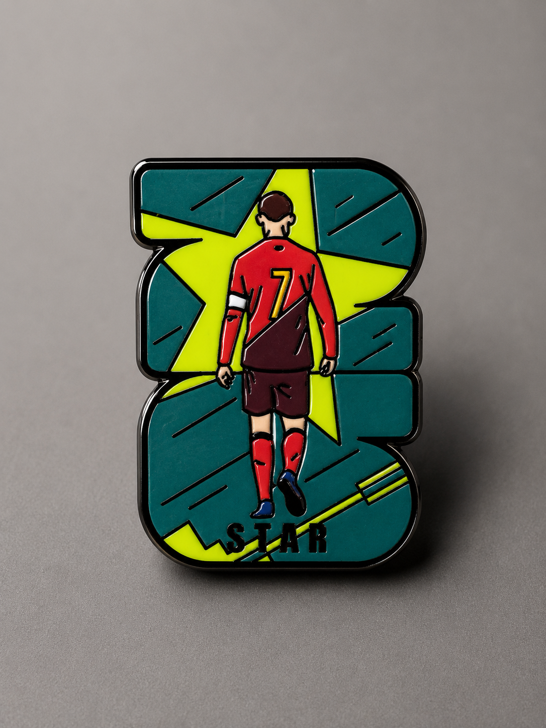 CR7 Inspired No. 7 STAR Football Enamel Brooch Pin