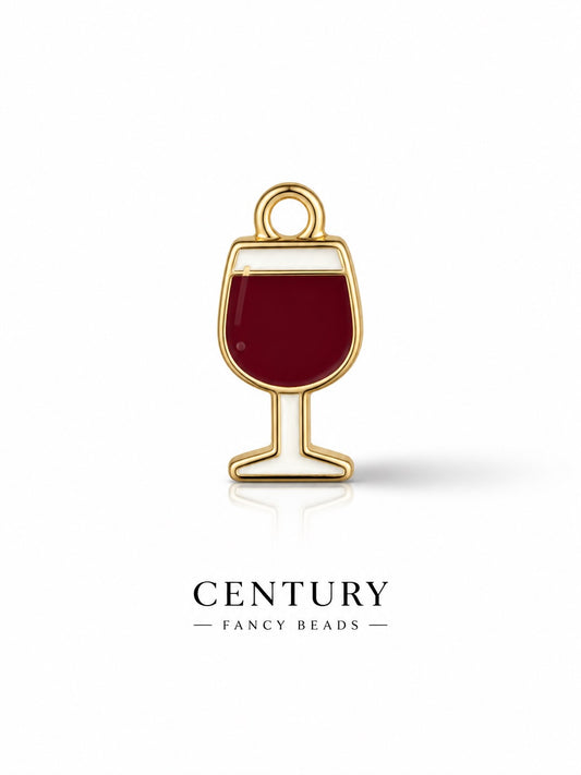 Glass of wine charm for Imitation Jewellery Making | Century Fancy Beads