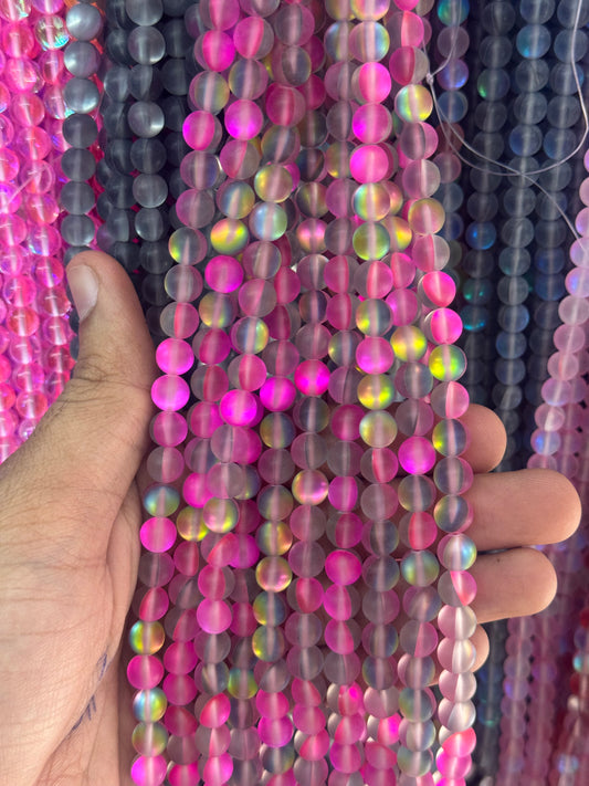 8mm UV Aura Beads Rainbow Shine