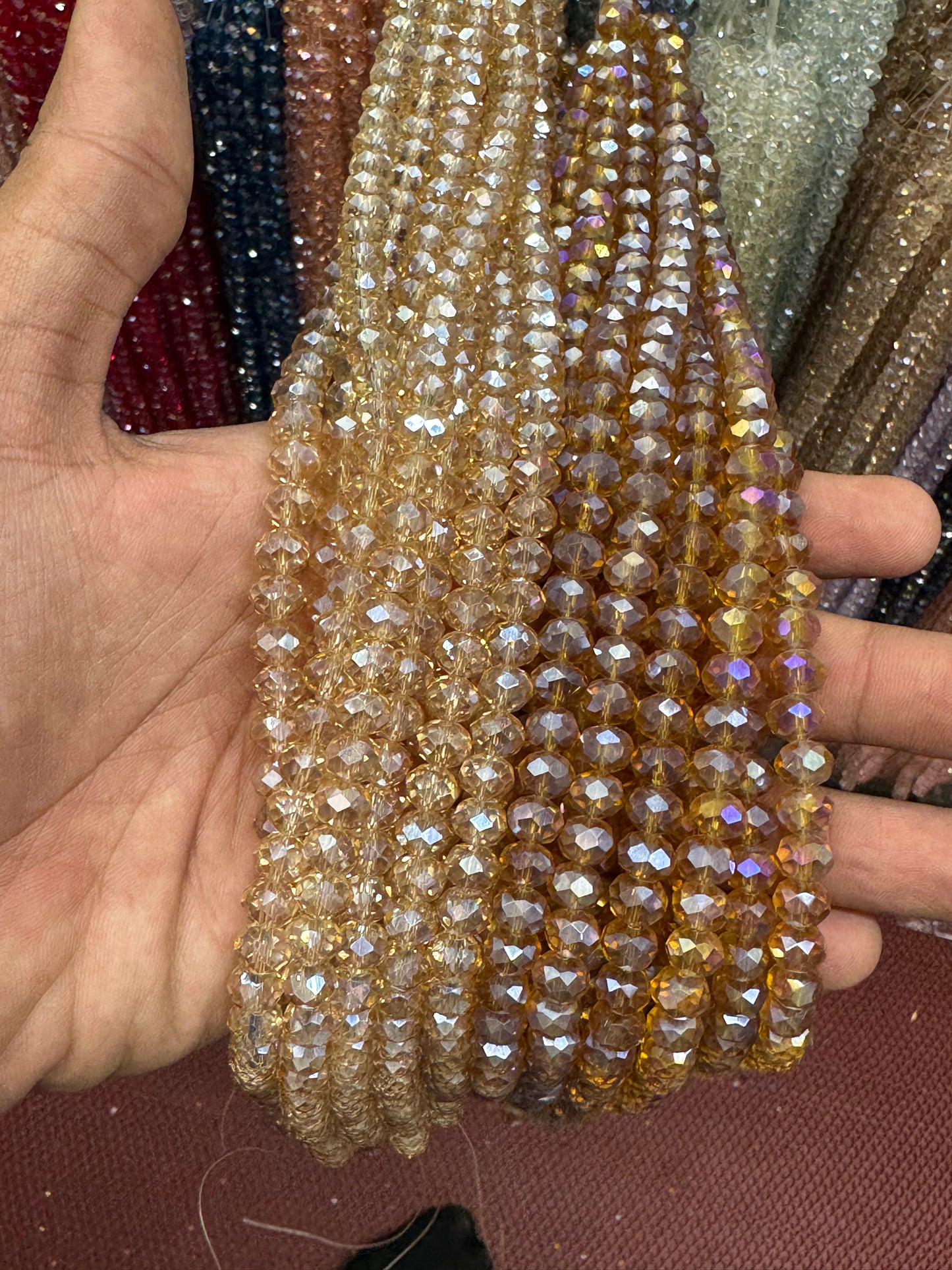 8mm Glass Rainbow Crystal Beads