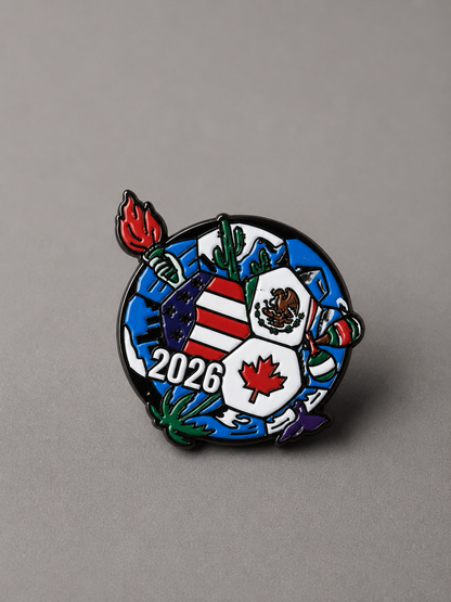FIFA World Cup 2026 Brooch Pin | Football Enamel Badge |