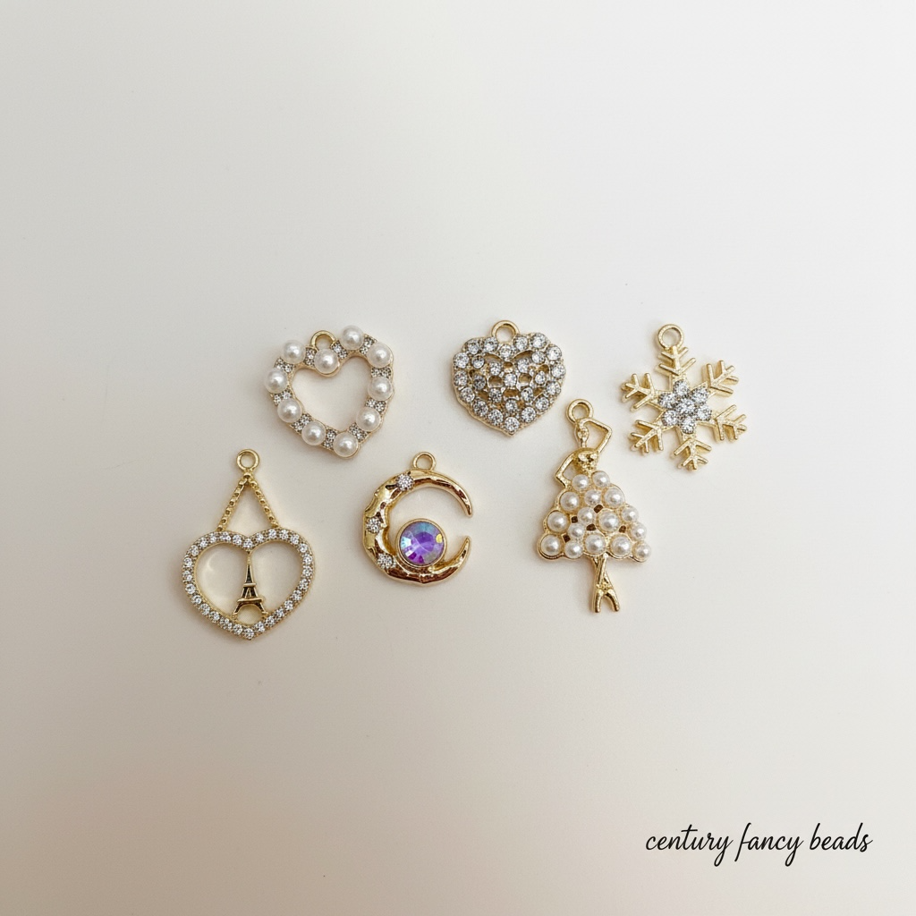 Premium Moti Gold Polish Designer Charms