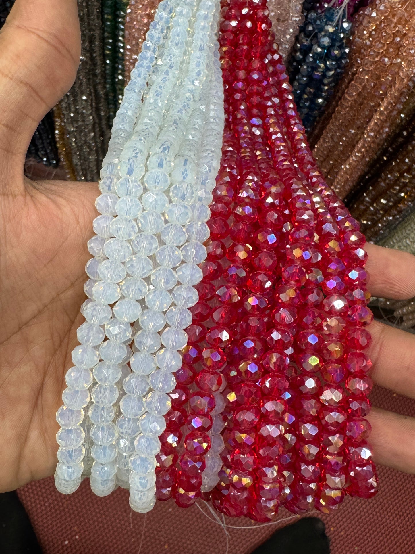 8mm Glass Rainbow Crystal Beads
