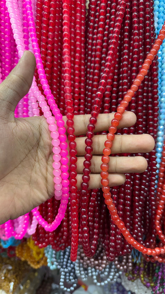 Jelly Round Beads Strand – 100 Beads Per Strand for Jewelry Making