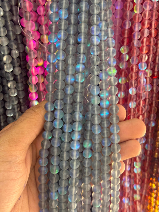 8mm UV Aura Beads Rainbow Shine