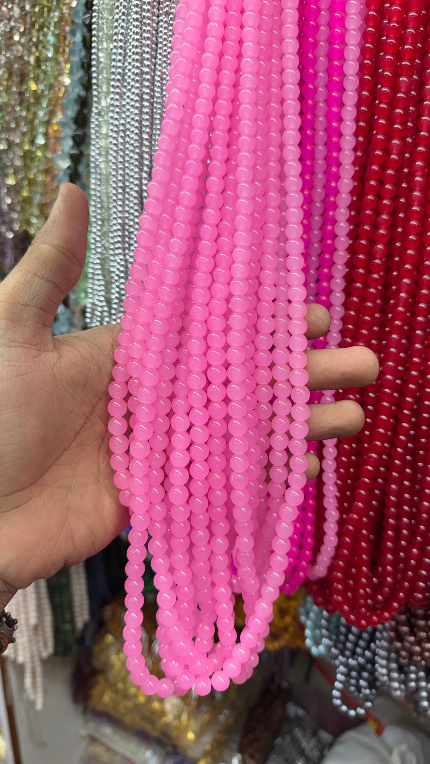 Jelly Round Beads Strand – 100 Beads Per Strand for Jewelry Making