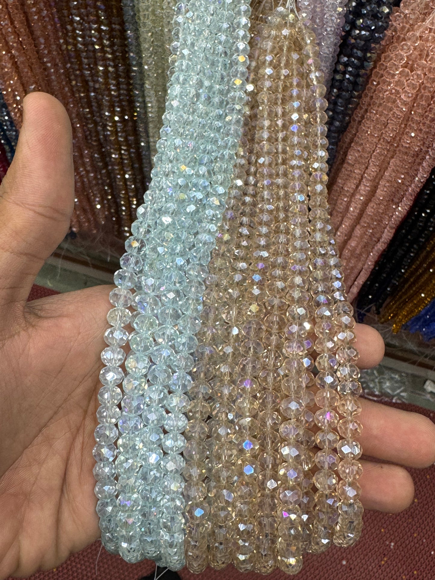 8mm Glass Rainbow Crystal Beads