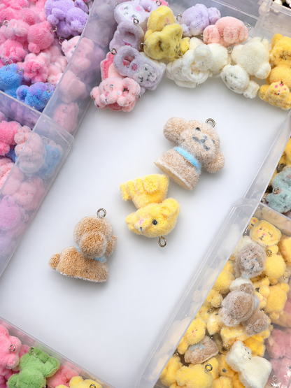 Fluffy Miniature Plush Charms for Imitation Jewelry making | Assorted 3 pcs pack