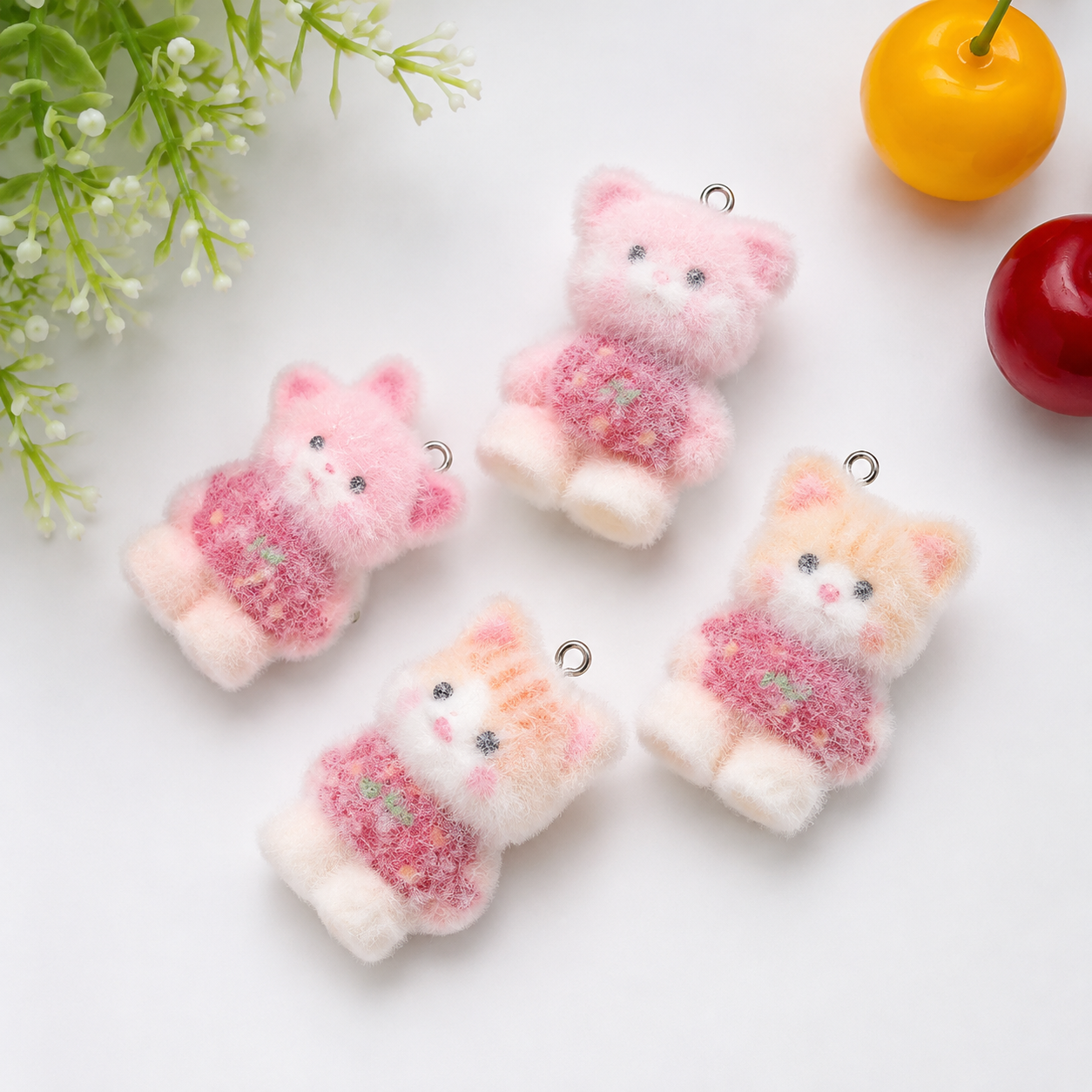Fluffy Miniature Plush Charms for Imitation Jewelry making | Assorted 3 pcs pack