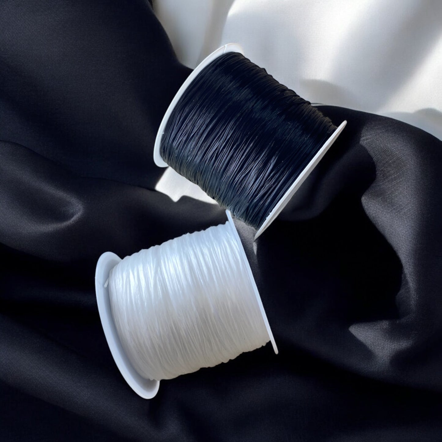 White & Black Elastic Thread