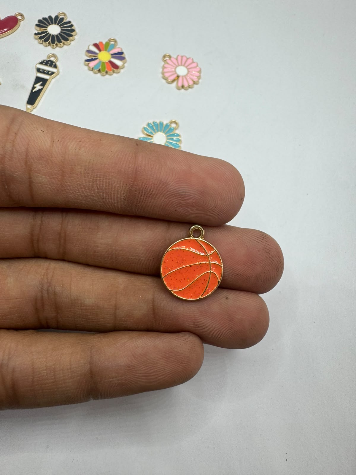 Basketball charm for Imitation Jewellery Making | Century Fancy Beads