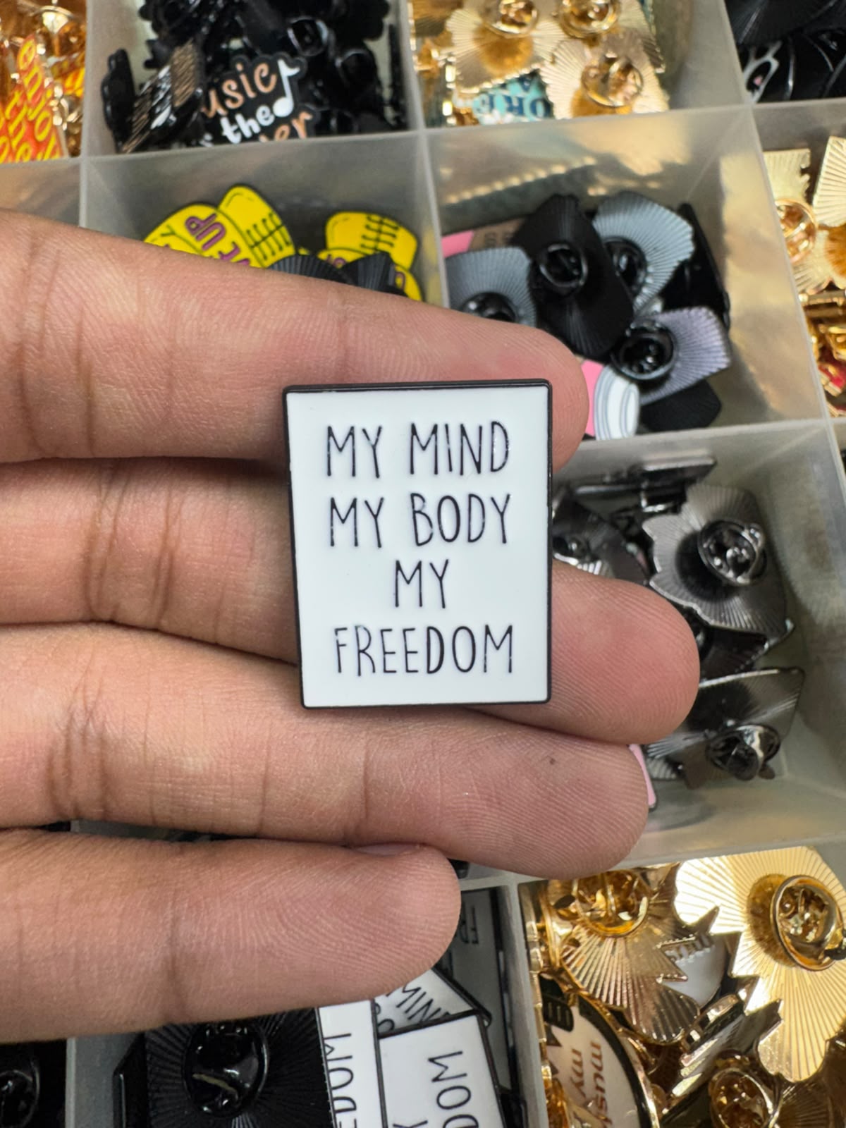 Self love  Enamel Brooch Pin for imatation jewellery