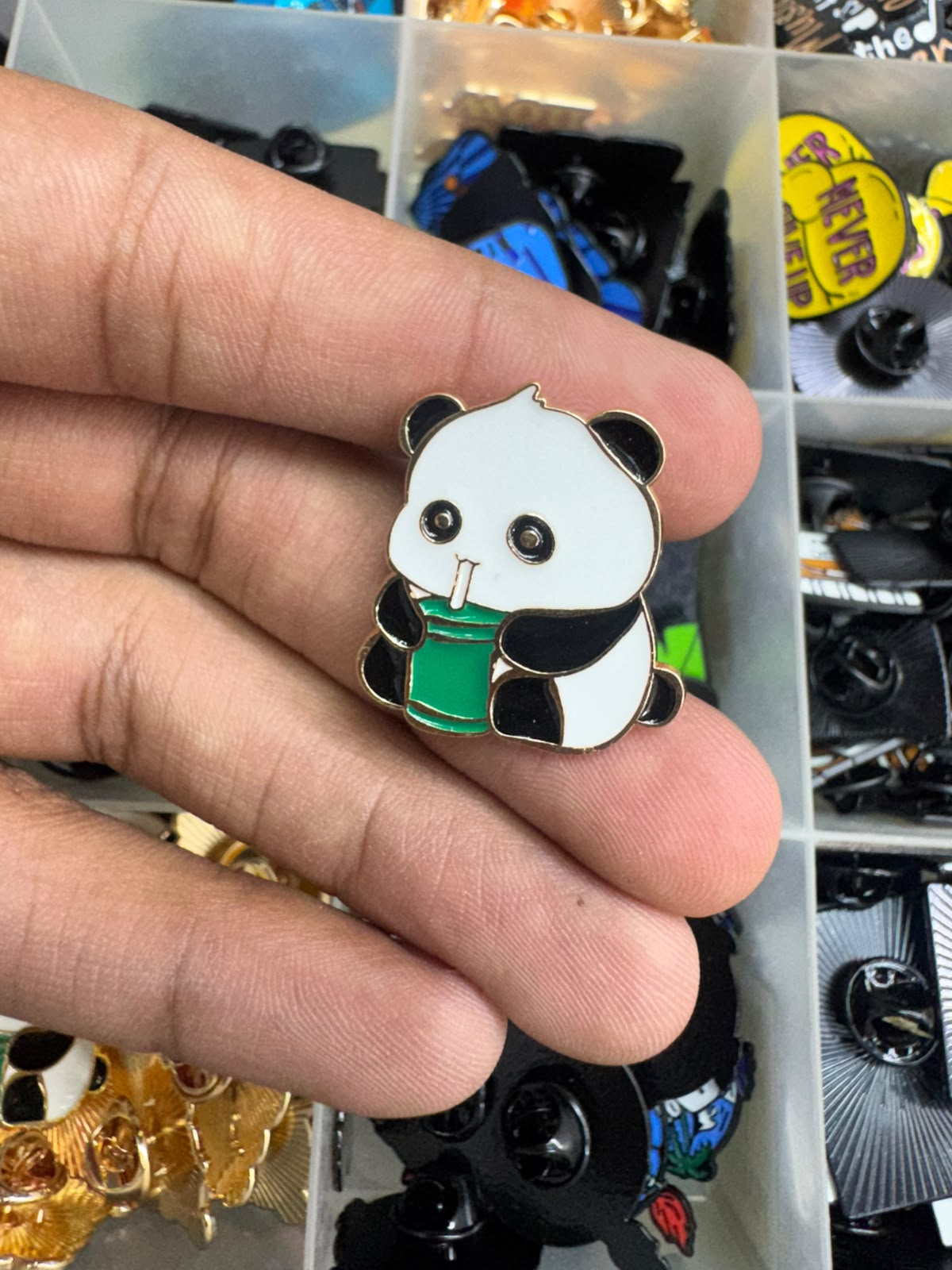 Chill panda Brooch Pin for imatation jewellery